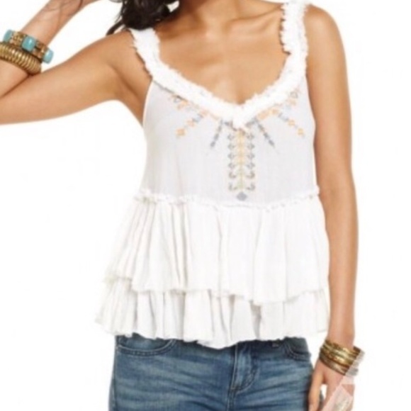 Free People Tops - FP Tiered Embroidered Tank Top
